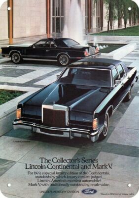 1979 LINCOLN CONTINENTAL /& MARK V Luxury Car Vintage Look Replica Metal Sign