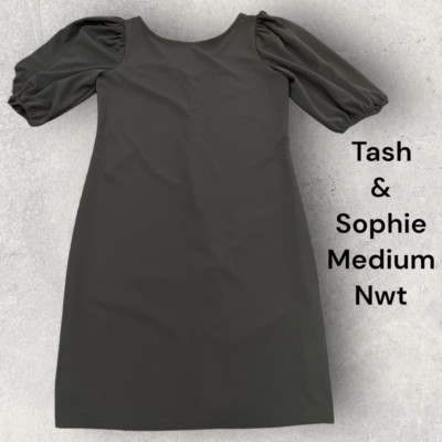 tash and sophie black dress Tash & Sophie Black Textured Short Sleeve Dress sz M