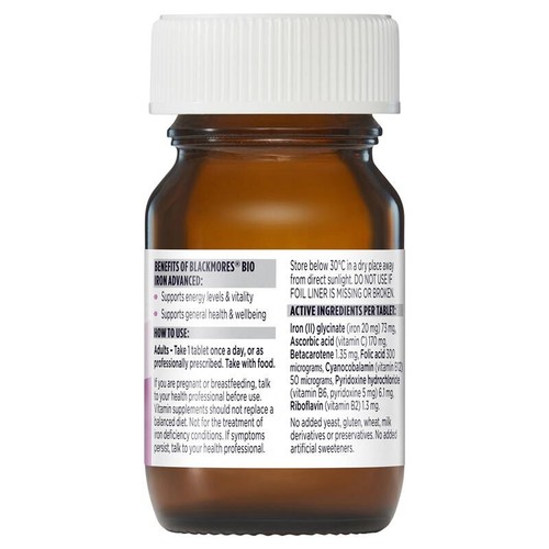 Blackmores Bio Iron Advanced 30 Tablets - Picture 2 of 2