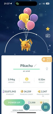 Shiny Pikachu Singapur Lila Blume Ballon Fliegend Pokemon GO