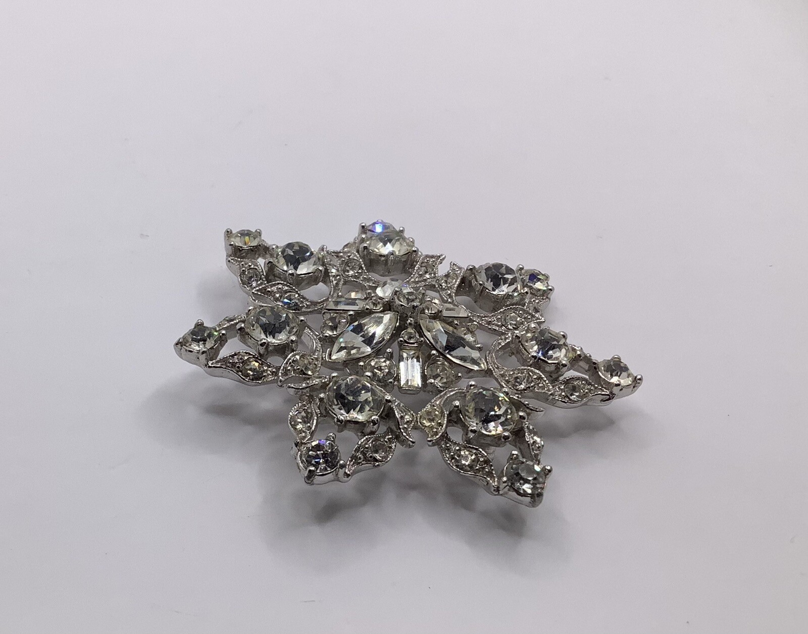 Vintage Signed Bogoff Silver Tone Clear Rhineston… - image 10