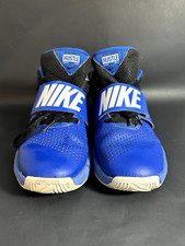 Nike Team Hustle D8 Sneakers Shoes Boys 5Y Black Blue Basketball 881941-405