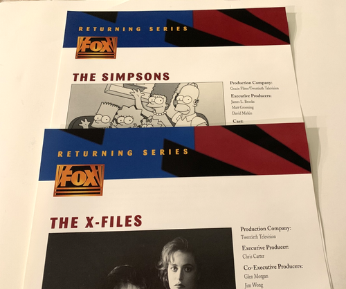 FOX 1994 New TV Season Press Kit George Carlin Show Melrose Place X-Files - Picture 11 of 19