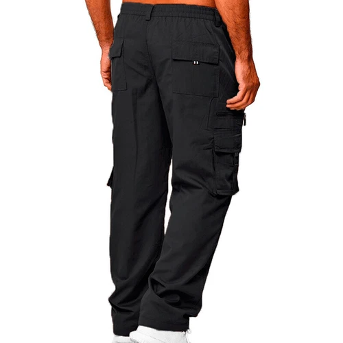 Mens Lightweight with Pockets Bottoms Men Leisure Elastic Waist Cargo Pants - Picture 47 of 47