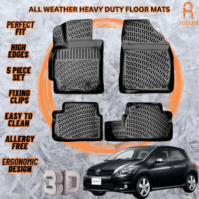 3D Molded Car Floor Mats Liners For Toyota Auris 2006-2012 All Season Heavy Duty