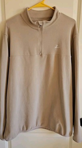 Willit Sportswear Quarter Zip Soft  Fleece Pullover Beige Hiking Men's Extra Lrg - Picture 1 of 9