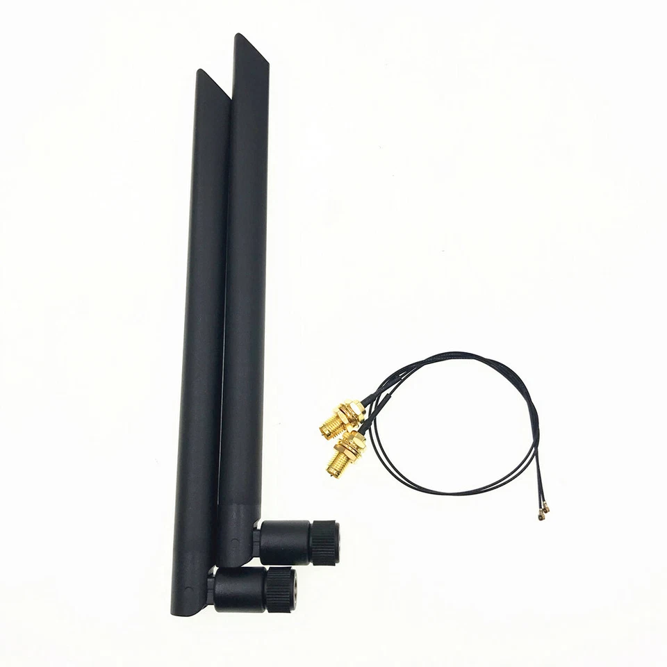 2x2.4/5GHz 6dBi RP-SMA MHF4 Wifi Antenna Set for Intel AX200 9260 9560 8265 Card - Image 3 of 3