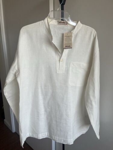 NWT FABINDIA Men's White Khadi Woven Cotton Nehru Long Kurta Medium Comfort Fit - Picture 17 of 21