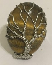 tiger eye wire wrapped ring adjustable to size 6,7,8 9