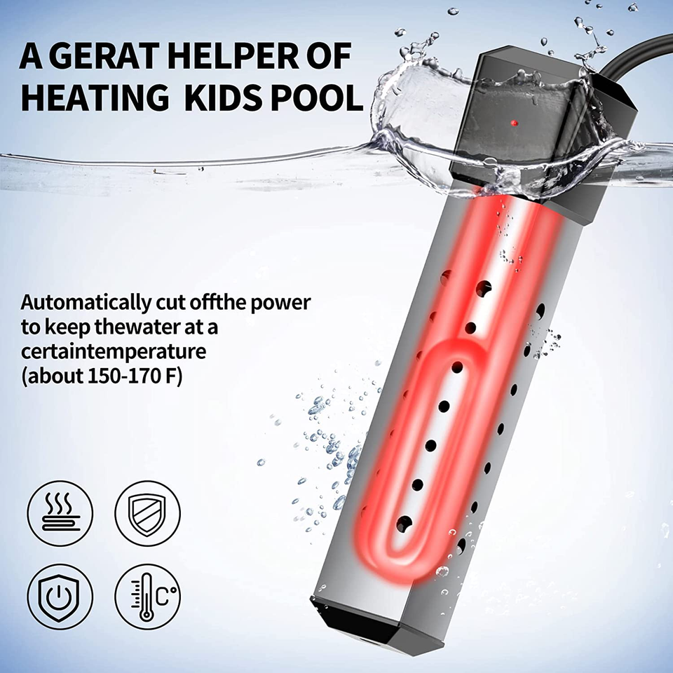 Immersion Water Heater With Thermostat,2000W Heater For Inflatable