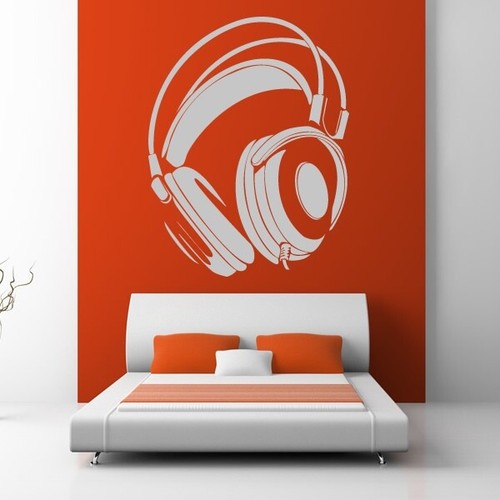 Adhesivo arte pared latas auriculares DJ (AS10070) - Imagen 2 de 2
