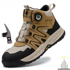 Safety Men's Steel Toe Anti-smash Work Shoes Puncture-Proof Indestructible Shoes