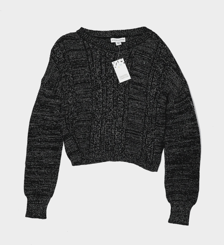 NWT Harper Canyon Girls Size 8-10 Long Sleeve Black Metallic Sparkle Sweater
