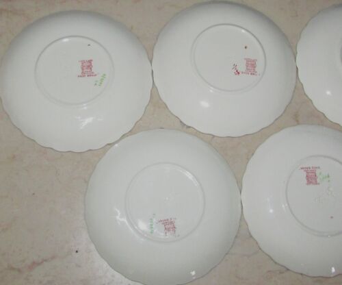 LOT OF 7 VINTAGE COPELAND SPODE BRIAR ROSE FOOTED TEACUPS & SAUCERS, USED - VG - Picture 18 of 21