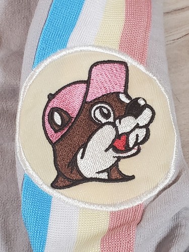 Buc-ees Pants Draw String Logo Beaver Striped Size S Pockets Cuff Legs Sweat - Picture 6 of 9