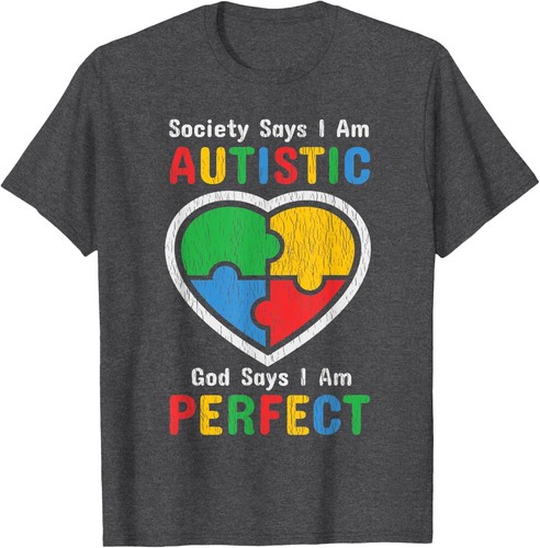 God Say I Am Perfect Proud Autistic Kids Autism Awareness T-Shirt Hoodie - Picture 10 of 12