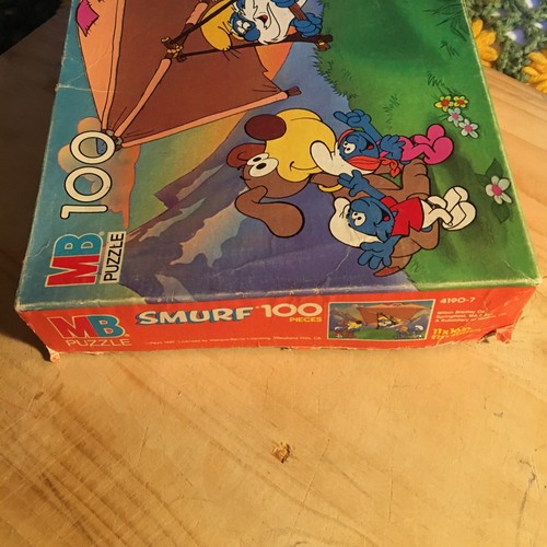 SMURFS PUZZLE 1987 Vintage Complete 100 pc Papa SMURF Milton Bradley 4190-7 - Picture 7 of 12