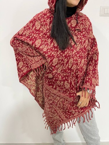 Poncho Carve Wraps Charter Club Raschel dettaglio treccia Kint rosso taglia unica/taglia grande