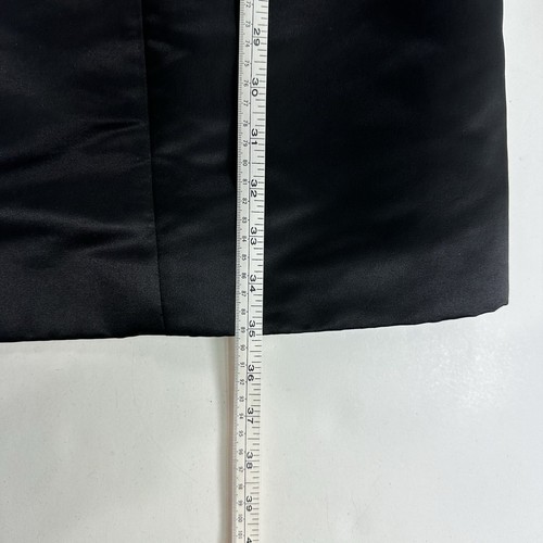 NWOT Apostrophe LG Black Satin Trench Coat Knee Length Size 14/16W Button Up - Picture 8 of 9