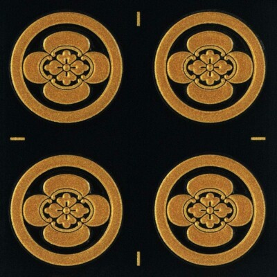 New SAMURAI Crest Makie Sticker Marunimokkou Gold 0.94in 4pieces Japan