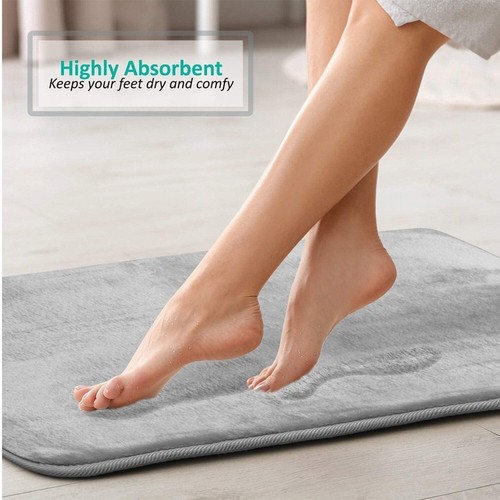 3Pcs Bathroom Mat Set Anti Slip Toilet Rugs Carpet Bath Memory Foam Dry Quickly - Picture 8 of 13