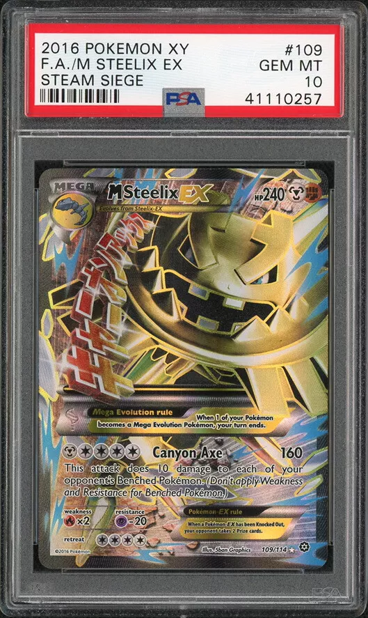 1 x Mega-Steelix-EX - 109/144 - Full Art Ultra Rare Pokemon XY - Steam  Siege