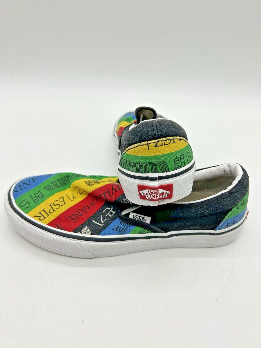 Vans Multicolor Spirit Sneakers Slip-On Rainbow Languages 