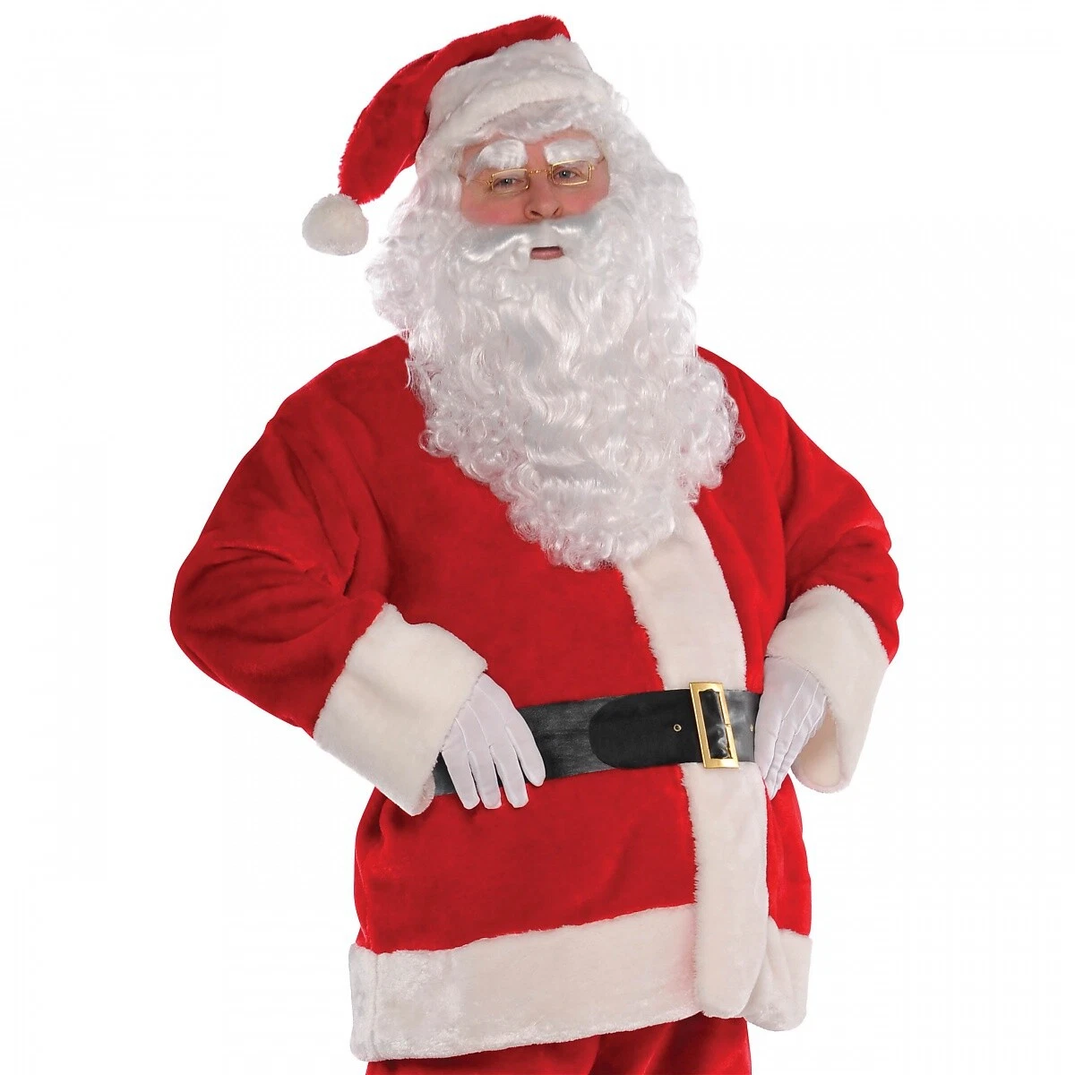 Plush Santa Suit Costume Christmas Fancy Dress