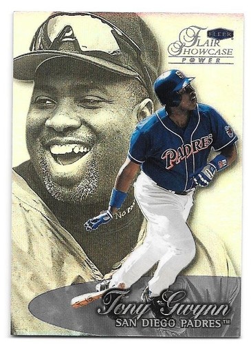 TONY GWYNN RIFRATTORE 1999 FLAIR VETRINA 9 SAN DIEGO PADRES HOF MVP STRAP