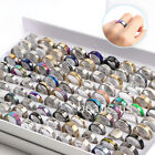 New 50pcs Wholesale Bulk Lot Mixed Stainless Steel Rings Men's Women's Band Ring