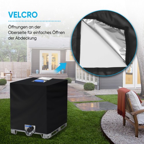 1000L IBC Tank Abdeckung Mit Klickverschluss+Zugbändern UV Schutz Wasserdicht - Bild 8 von 12