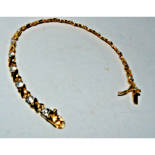 Pulsera Tenis YGP 925 Plata Esterlina 6.75" X's y Corazones con Acctos de Diamantes DBJ - Imagen 8 de 9