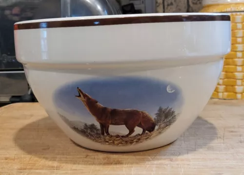 Vintage National Wildlife Federation American Wilderness 8" Ceramic Bowl WOLVES