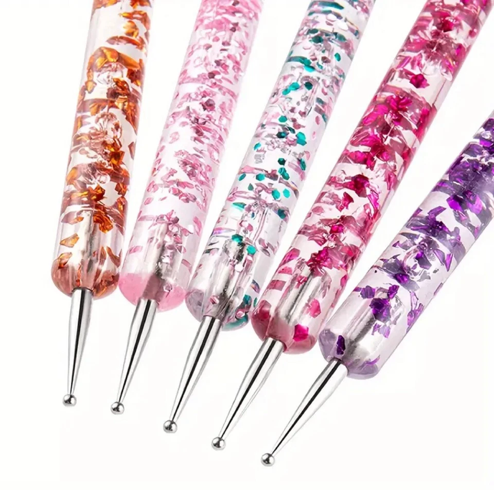 5 plumas recolectadoras de estrás herramienta de cera para uñas puntos artesanales gemas diamantes arte en uñas Foto 4 de 4