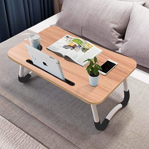 Foldable Bed Tray Lap Desk with Phone Slots Notebook Table Dorm Small Desk - Picture 5 of 6