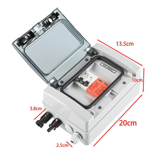 Anschlusskasten Solar Überspannungsschutz DC T2 1000V 2-Strings 8M Trennschalter - Bild 7 von 17