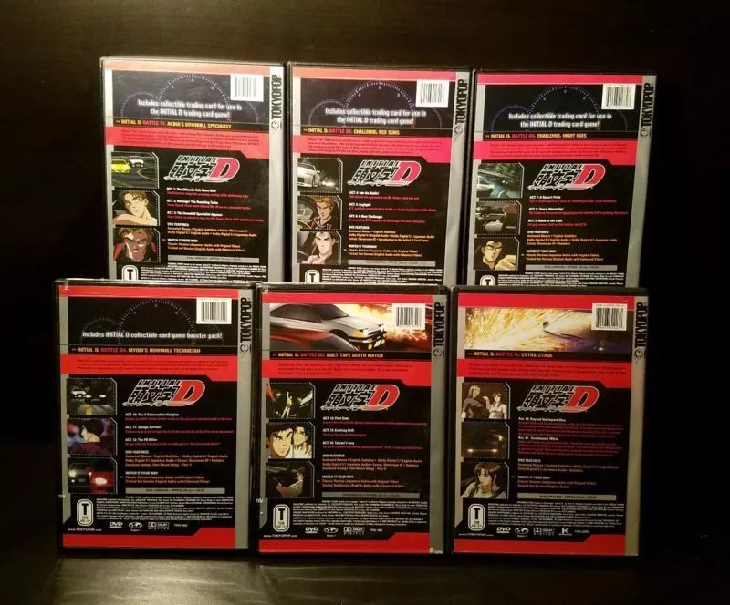 Lot of 6x Initial D - Battle 01-05 + #14 Anime DVDs + Unopened