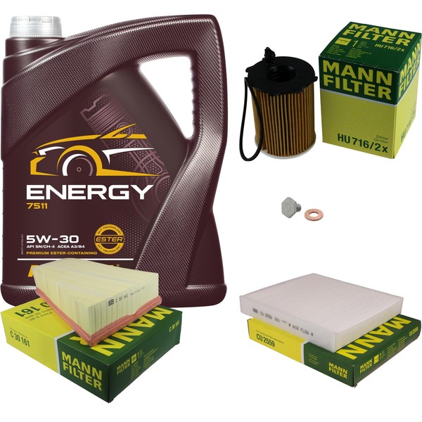 MANN-FILTER Inspektionspaket Mannol 5L Energy 5W-30 FüR Ford Mondeo Iv Turnier-image