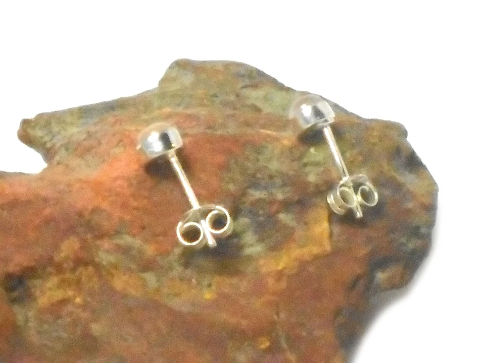 ROSENQUARZ  Sterling Silber 925 Edelstein Ohrringe -  4 mm  - Bild 4 von 4