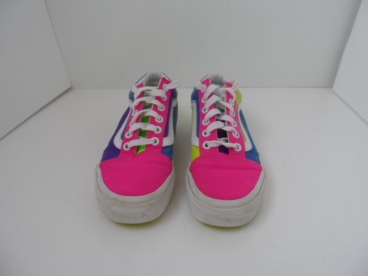 Vans Old Skool Neon Color Block Shoe Sneakers-Pink/Purple