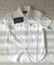 Image of Ralph Lauren Boy's Whte Short Sleeve 100% Cotton Denim Polo Shirt (4 Years)