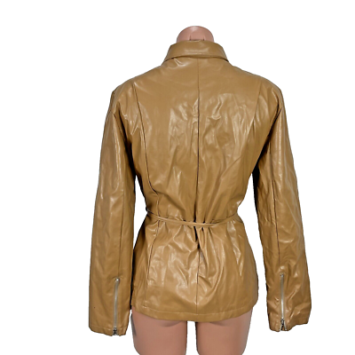 Vintage Y2k 90s Paris Blues Faux Leather Polyurethane Vinyl Trench