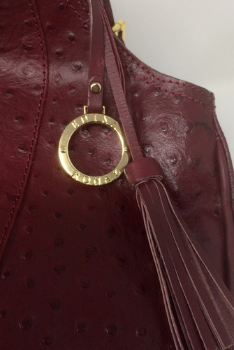 Gorgeous 100 struzzo in tote di con motivo Edina pelle Bnwot Ronay Borgogna tqIxRnvw5z
