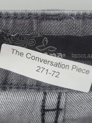 Pantalones de mezclilla Prana para mujer 2 grises lavados pierna recta cinco bolsillos tiro medio - Imagen 7 de 7