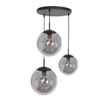 HäNgelampe Pendellampe Esstischleuchte Glas Rauchfarben 3 Flammig E27 H 200 Cm