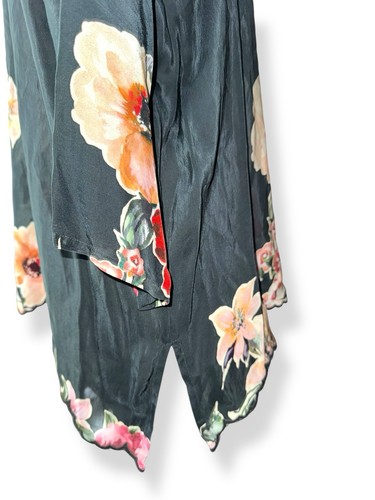 JOHNNY WAS Floral Tunic Scoop Neck Scallop Hem Multicolor Black size M - Picture 4 of 12