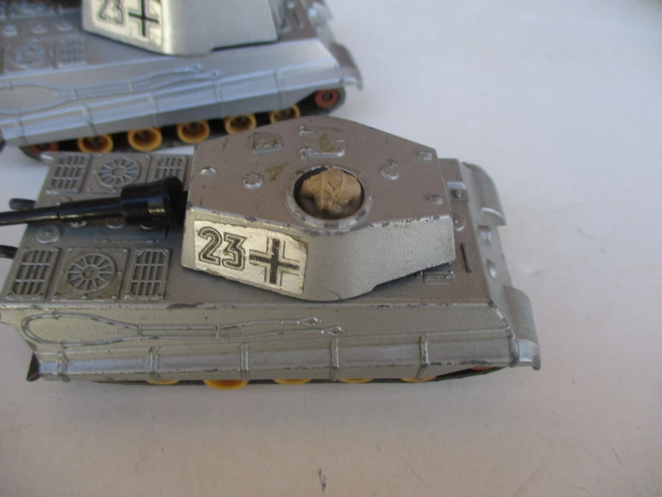 Matchbox Vintage Military Vehicle Lot Sherman Tank King Tiger Tank War 1974 - Image 4 of 4