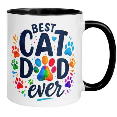 Tasse Katze   Best Cat Dad ever   lustiger Katzen Geschenk Becher für Katzenpapa
