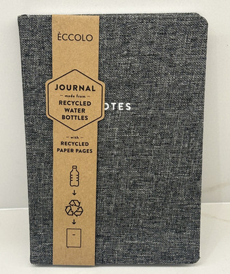 ECCOLO Leather Journal 5 x 7 Faux Fabric Gray - Free Shipping