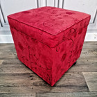 Retro Vintage Red Storage Ottoman Footstool Feet Rest – Lift-Up Lid Pouffe